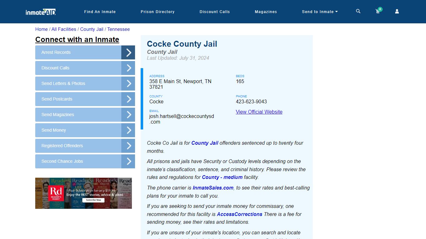 Cocke County Jail - Inmate Locator